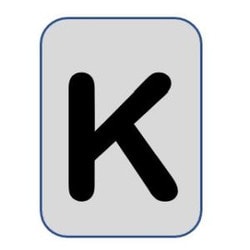 Aluminium label black/silver 40X25mm - Letter K